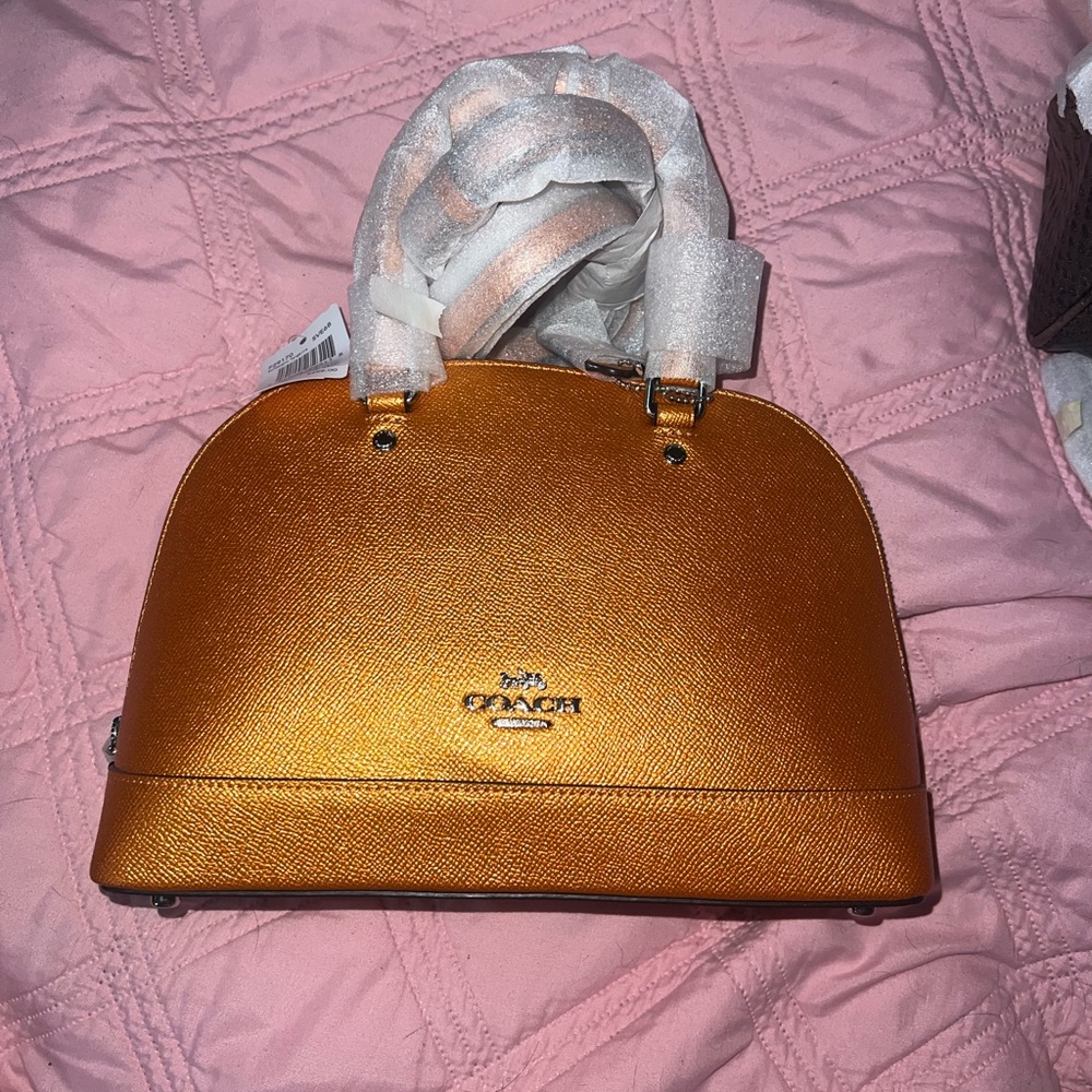 Coach Women's Metallic Gold Crossbody Bag